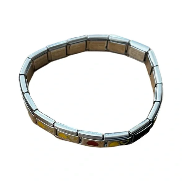 NOMINATION & CASA D’ORO Italian Stainless Steel Hearts Link Charm Bracelet Italy - Picture 5 of 7